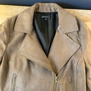 NWOT J.CREW — Faux Suede Moto Jacket Tan
